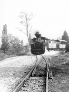 Ausfahrt aus dem alten Bahnhof Baumschulsee [1986]