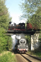 3-D-Kreuzung mit der grossen Dampflok 35 1019