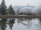 Der Dampfzug umrundet den Baumschulsee [31. Dezember 2016]