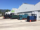 Fotoaufstellung der vier, in Potsdam-Babelsberg gebauten Lokomotiven [26. August 2016]