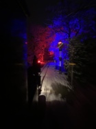 Die Fahrt geht vorbei an der beleuchteten Hipp'schen Wendescheibe [10. Dezember 2022]