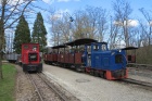 Begegnung der beiden Dieselzüge im Bahnhof Baumschulsee