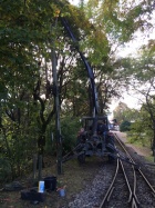 Eines der beiden Ausfahrsignale vom Bahnhof Baumschulsee wird zwecks Auffrischung abgebaut [22. Oktober 2016]