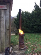 Bei der Weichenstellerhütte wird der Kanonenofen angefeuert [27. November 2019]