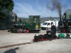 Die Schlepptenderlok der Liliputbahn befindet sich auf Testfahrt vor der Emma [26. April 2008]