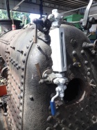 Beim Kessel der Hanomag-Brigadelok wurde ein neues Wasserstandsglas montiert [9. Juli 2022]