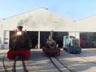 Die drei Lokomotiven stehen wieder vor der Werkstatt [7. August 2015]